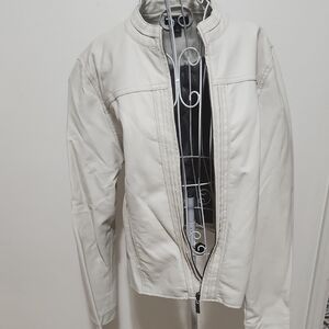 Vegan Leather Cream Jacket